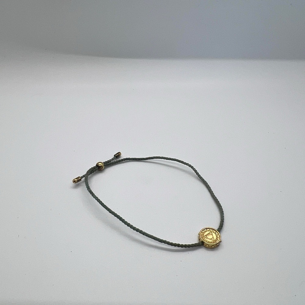 Chakra Pendant Bracelet Throat 5th Vishuddha  Braided Jewelry Gold Hardware EUC‎ - Picture 5 of 7